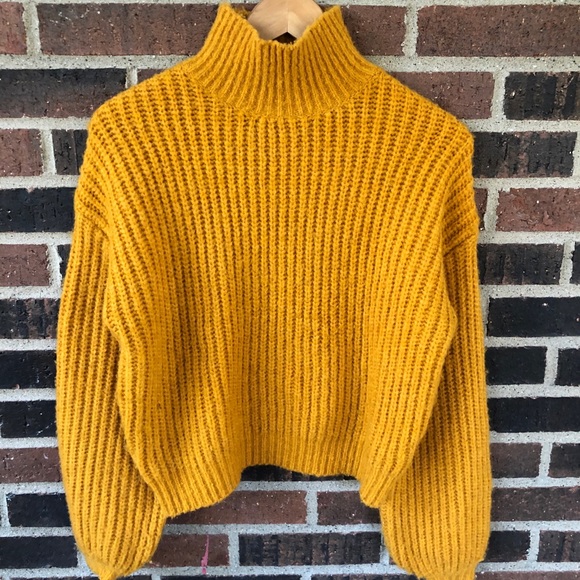 New Look Sweaters - ASOS High Neck Mustard Slouchy Sweater - Size 4